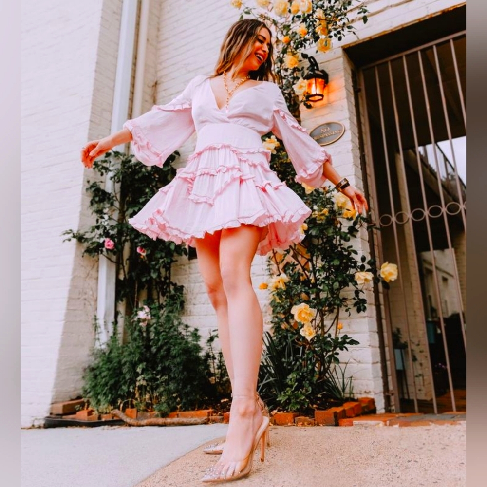 BARDOT DressesNala Frill Dress In Pink Rose